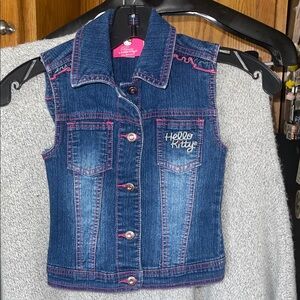 Hello Kitty Girls Denim Jean Jacket Vest Size 5